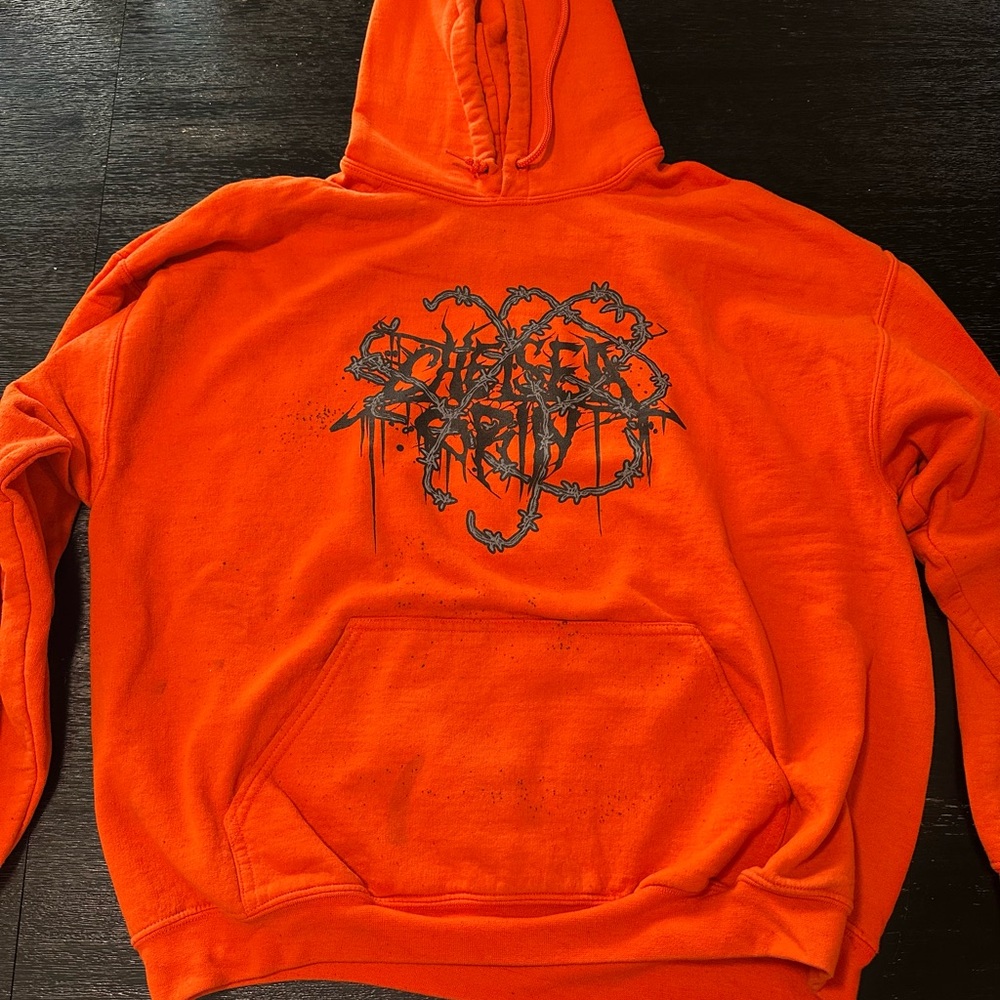 Chelsea Grin Band Barded Wire Orange Graphic Hoodie